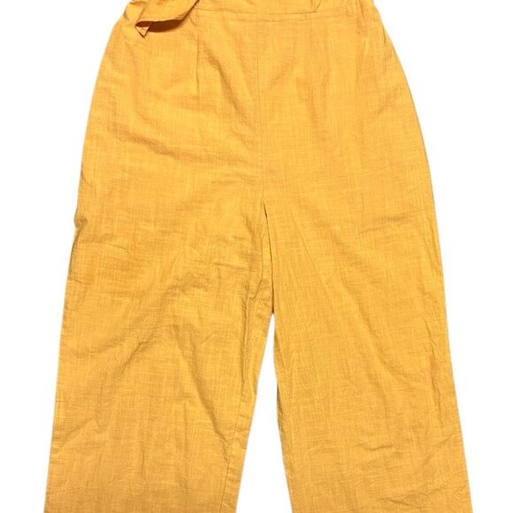 Favlux Fashion Mustard Yellow Strapless Jumpsuit Size M Tie Front One Piece - Picture 3 of 16